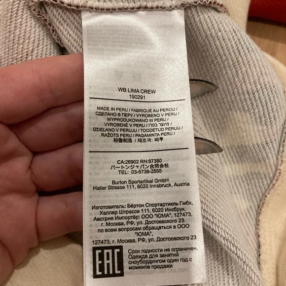 Burton Marimekko Floral Long Sleeve Top - Red and Cream - Picture 4 of 7